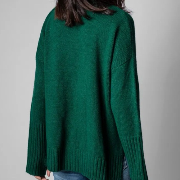 Zadig & Voltaire Forest Green Alma Cashmere Sweater Size S - Picture 5 of 16
